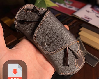 Leather Glasses Case Pattern - PDF Template for Sunglasses Sleeve - DIY Leather Pouch - Video tutorial