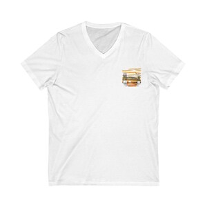 Sunny Vibes Unisex V-Neck Tee, Casual Wear, Summer Shirt, Travel Outfit, Beach Day, Gift for Friends