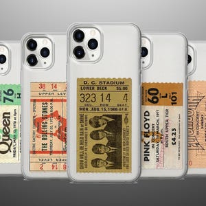 Pink Floyd Handyhülle, Vintage The Beatles Ticket-Handyhülle, Retro Konzertkartenhülle, iPhone 16, 15, 14, 13, Samsung A12, A55, S25, S21