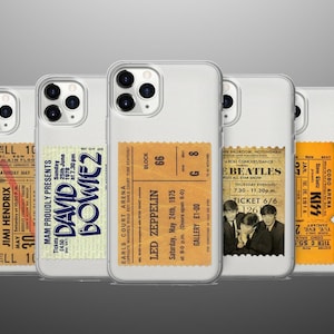 Vintage The Beatles Ticket Handyhülle, Retro Konzertkarte iphone Hülle, John Lennon Hülle, iPhone 16, 15, 14, 13, Samsung A12, A55, S25, S21