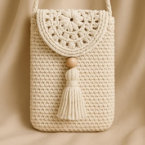 Crochet Pattern – Boho  Mandala Flap Phone Bag
