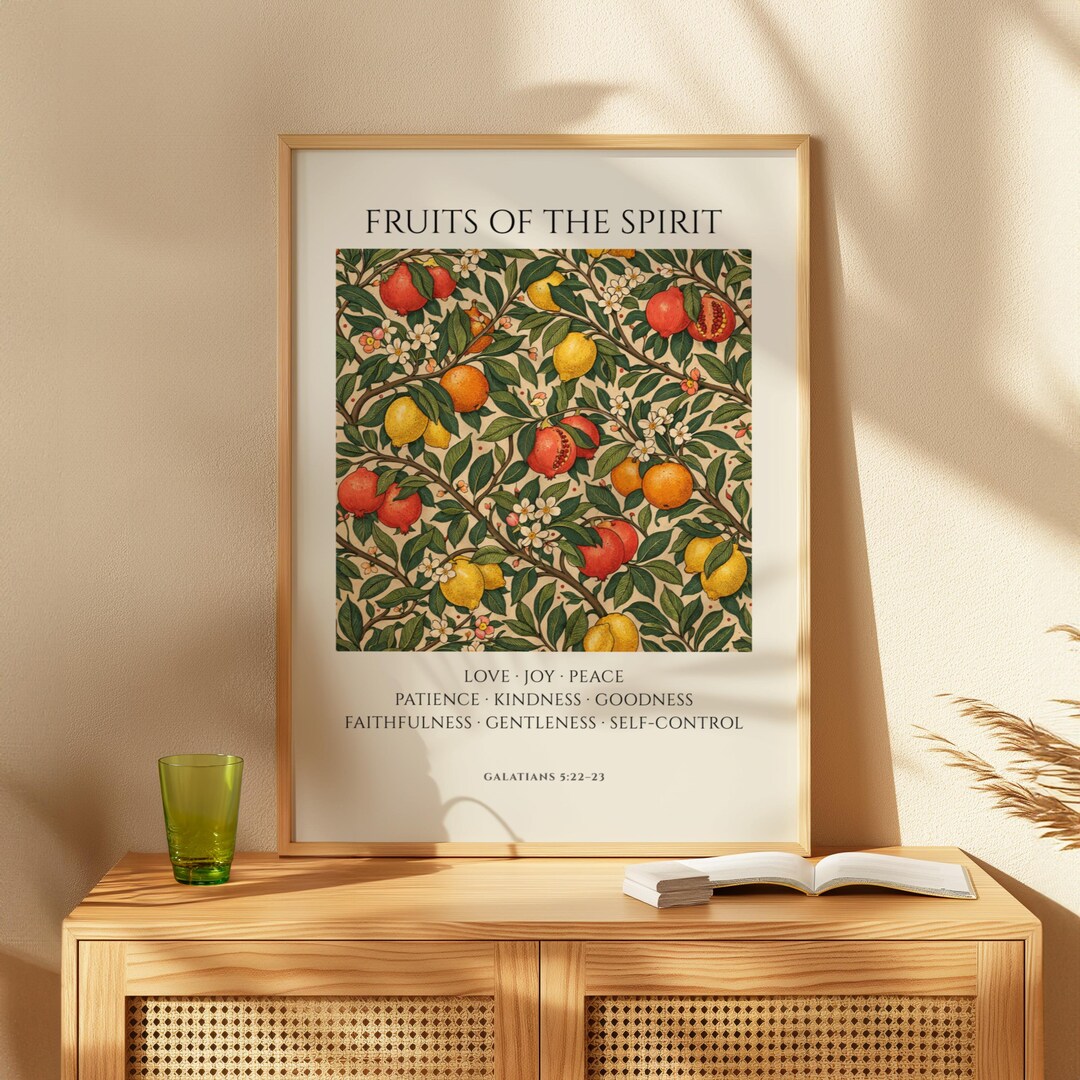 Fruits of the Spirit Christian Wall Art, Galatians 5:22-23 Bible Verse ...