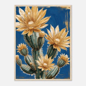 Moderne südwestliche Wandkunst, Kaktus-Wandkunst, gerahmtes Plakat, Wüstenwandkunst, Wüstenblume von Arizona, Blumenmarkt-Druck, Dopamin-Dekor