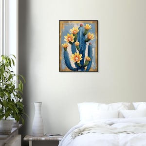 Southwest Wall Art, Kaktus Wandkunst, Blumenmarkt Druck, Maximalist Wandkunst, MCM Wandkunst, Bauhaus Poster, Dopamin-Dekor, gerahmtes Poster