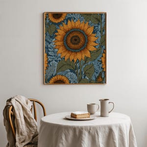 Vintage Sunflower Wall Art, Flower Market Print, Wildflower Wall Art, Sunflower Botanical Print, Floral Wall Art, Sunflower Gifts