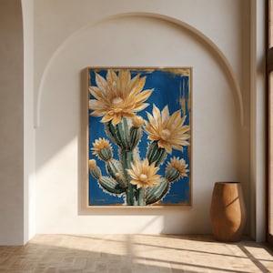 Moderne südwestliche Wandkunst, Kaktus-Wandkunst, Kunstplakat, Wüstenwandkunst, Wüstenblume von Arizona, Blumenmarkt-Druck, Dopamin-Dekor