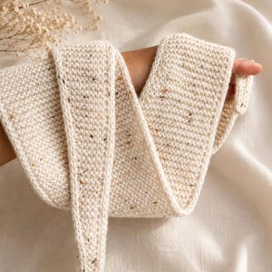 Handmade Cashmere Merino Knit Sophie Scarf: Elegance Merino Wool, Small Neck Scarf