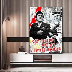 Classic Movie Poster Tony Montana Scarface Canvas Painting Wall Art Graffiti Prints Gangster Film Godfather