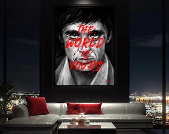 Scarface Canvas Art: Tony Montana Portrait, Urban Home Decor