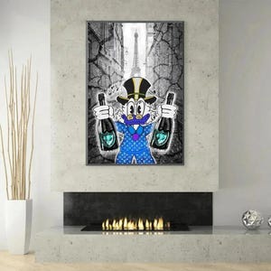 Donald Duck Monopoly Alec Champagne Canvas Painting Wall Art Home Decor Art Style