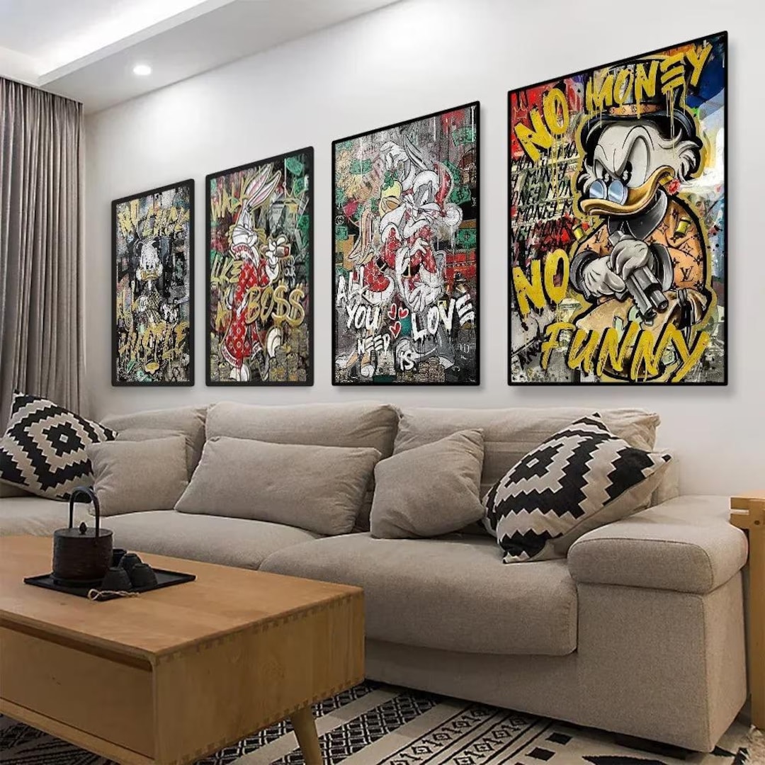 Alec Monopoly Donald Duck Canvas Art: Graffiti Pop Art Mural - Etsy