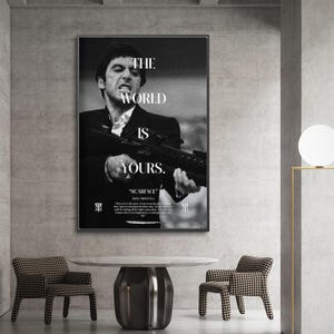 Scarface The World is Yours Classic Movie Posters and Prints Tony Canvas Painting Wall Art for Living Room Home Decor