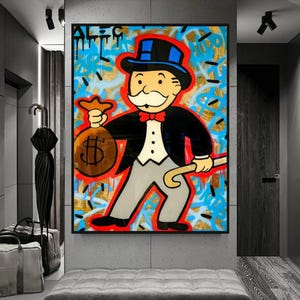 Alec Monopoly Graffiti Canvas Art: Rich Uncle Pennybags, Urban Street Style