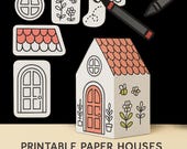 Printable House DIY Paper Craft PDF | Paper Toy Houses | Printable 3D House Model | Kids Coloring Pages | House Paper Craft Template