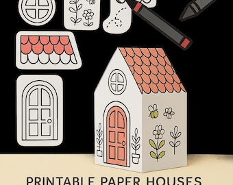 3D Paper Model Printable Paper House Craft | Pretend Play Toys for Kids | Girl Toys | Kawaii Home Décor | Halloween Decor PDF