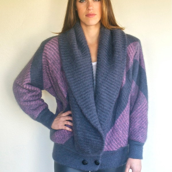VTG 80s Dolman Sleeve Oversize Italian Mohair Sweater S/M