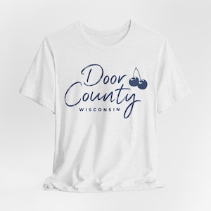 Door County Cherry Tee, Unisex Jersey Short Sleeve Tee, Door County Wisconsin