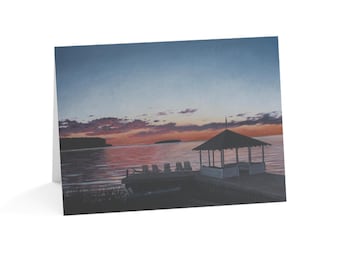 Sunset in Ephraim Door County Greeting Cards