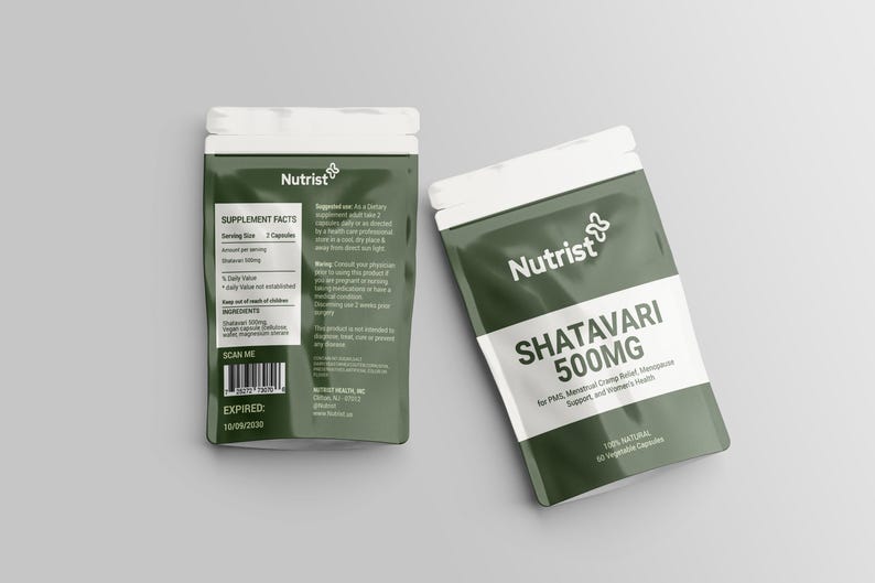 Shatavari Herbal Supplement: PMS & Menopause Support, 60 Vegan Caplets image 1