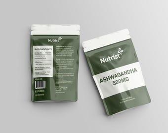 Ashwagandha Supplement, Stress Relief, Energy, 500mg, 60 Capsules