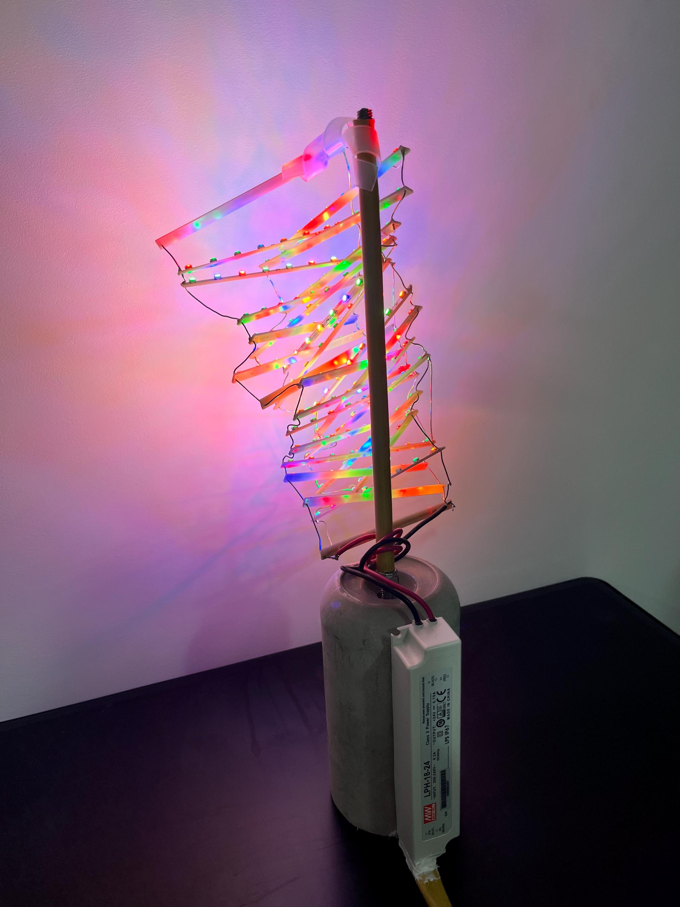 Fancy table light - warm multi color LED stripe assembly for indirect lighting