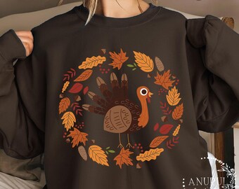 Autumn Turkey Unisex Crewneck Sweatshirt/Hoodie,Cozy Sweatshirt,Various style/color,Pure Cotton Vintage Sweatshirt,Mother's Day Gift Idea