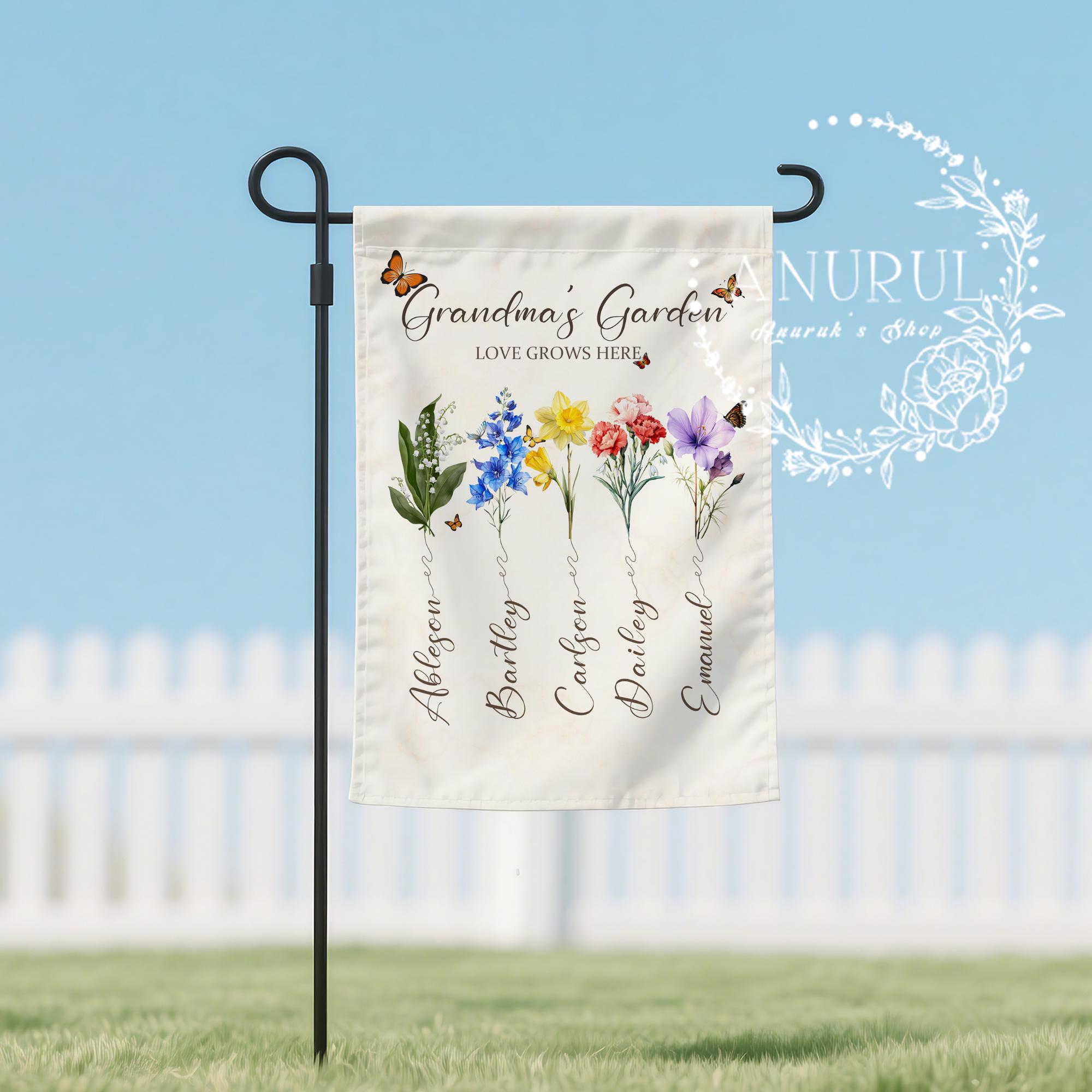 Oma & Opas Gartenflagge 'Wo Liebe Wächst' (30,5x45,7 Cm) – Doppelseitig, Wetterfest, Aus Jute