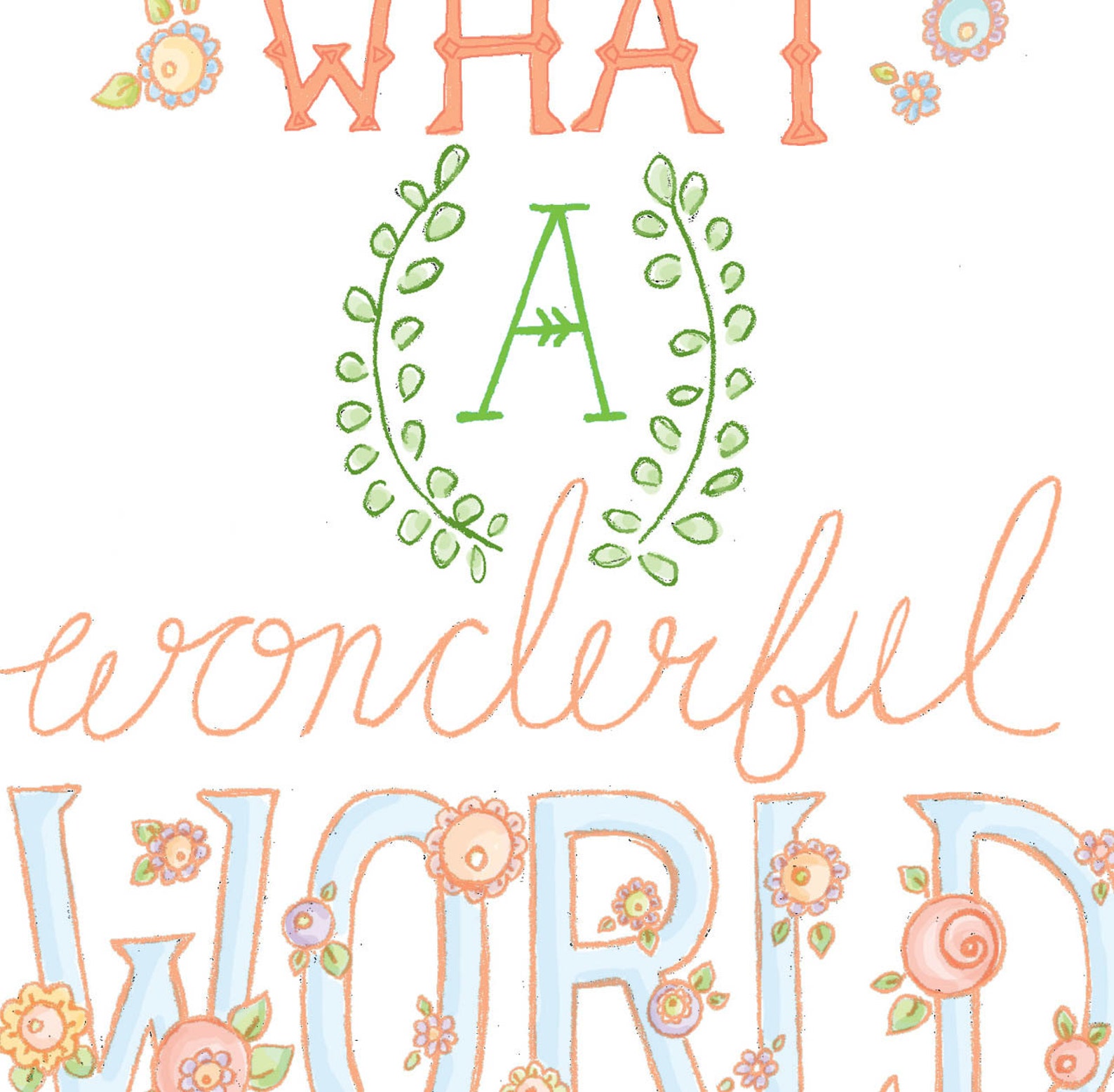 QUOTE PRINT What a Wonderful World 8x10 Illustrated Print Etsy