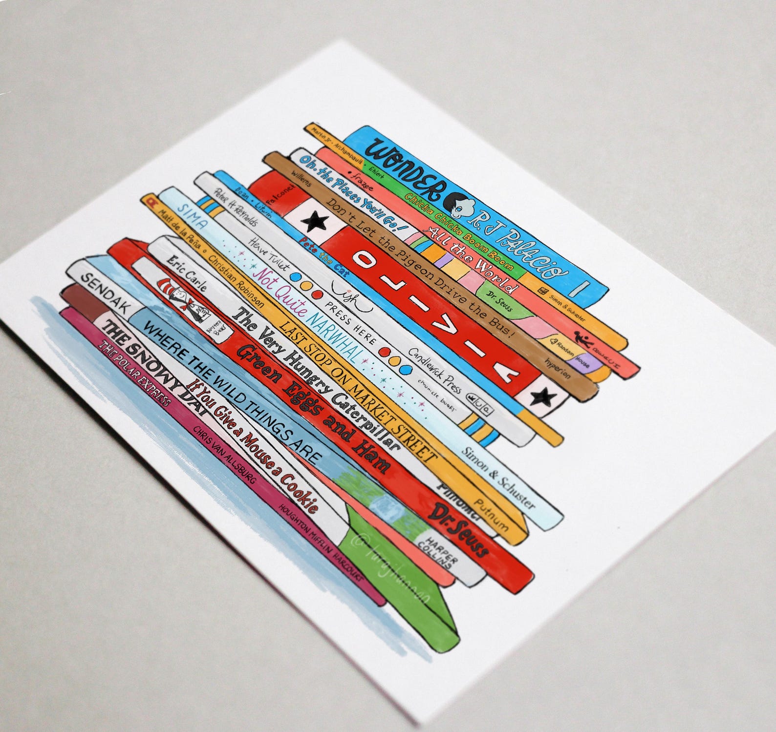 Children's Book Print Colorful NUSERY Print BOOKS Great GIFT for