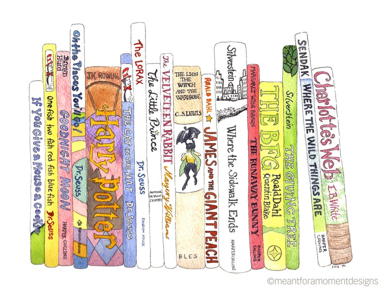 Children's Book Painting Watercolor Print Colorful Etsy