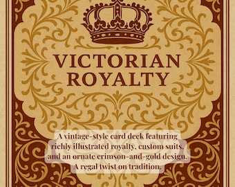 Naipes de la realeza victoriana: Baraja artística de estilo vintage con diseño en oro antiguo y carmesí