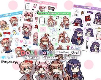 DDLC Member Sticker Sheets