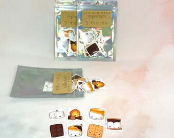 S’mores Sticker Pack - Set of 20 full color vinyl 1” stickers