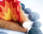 Felt Campfire Plush Playset- flames, logs and rocks