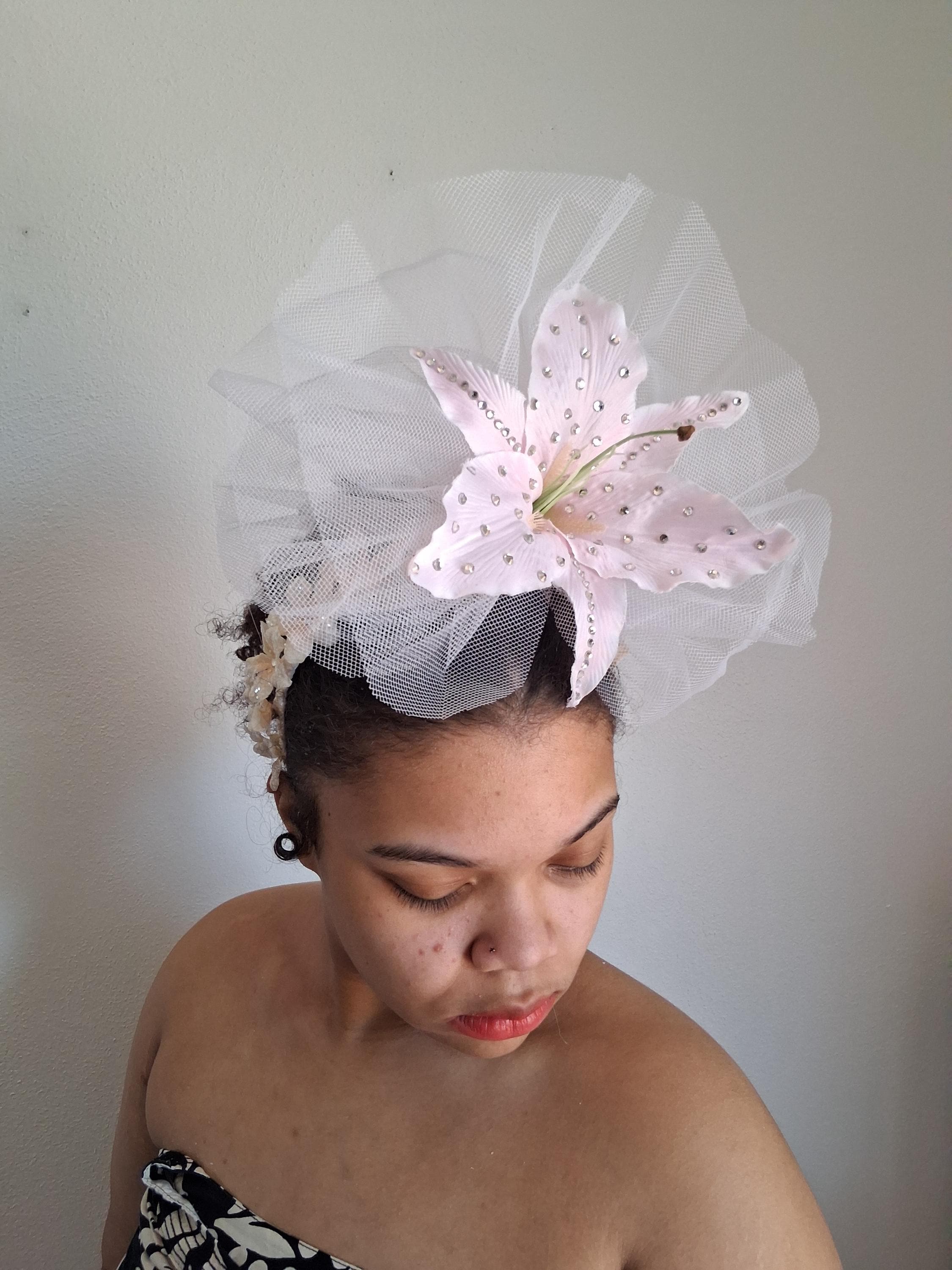 Pink Lily Fascinator - Etsy display picture 2