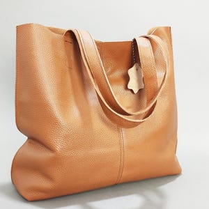 Handmade Brown Genuine Leather Tote Bag, Large Soft Shoulder Work & Laptop Bag, Italian Leather Hobo Bag, Everyday Shoulder Bag