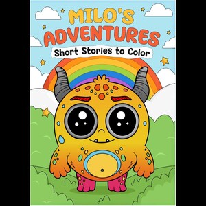 Milo&#39;s Adventures: Short Stories to Color for Ages 3-6 (48 pages)