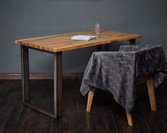 tømmermann Baumkantentisch Esszimmertisch Massivholz Esstisch Holz Massiv Schreibtisch 140x74 Küchentisch Holztisch Ulme Tisch S-0007