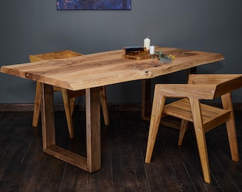 tømmermann Baumkantentisch Esszimmertisch Massivholz Esstisch Holz Massiv Schreibtisch 190x75 Küchentisch Holztisch Eiche Tisch S-0052