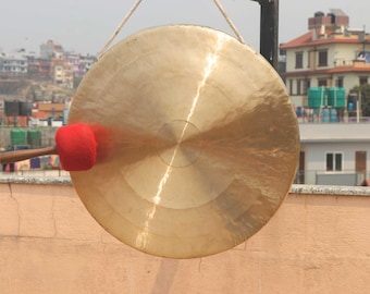 Handmade Nepalese Gong with Stand & Mallet: Sound Healing Meditation