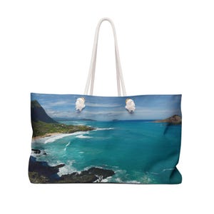 Beach Vibes Weekender Bag - Travel Tote, Vacation Essentials, Ocean-Themed Tote, Summer Getaway Bag, Weekend Travel Bag