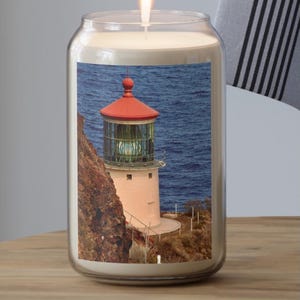 Geurkaars Coastal Lighthouse | Aromatisch decor 13,75 oz | Ontspannende huisgeur | Cadeau voor oceaanliefhebbers | Strandhuisaccenten