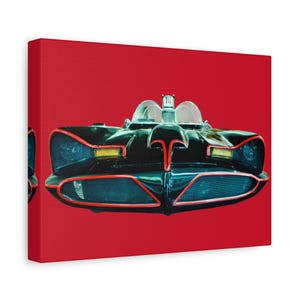 Batmobile Retro Car Canvas Art, Vintage Batmobile Decor, Home Wall Art, Unique Gift for Car Lovers, Retro Themed Room