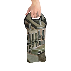 French Quarter New Orleans Wine Tote Bag Architectural Rooflines Gift for Wine Lovers Picnic Tote Travel Accessory Party Favor