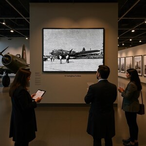 Vintage B-17 Flying Fortress Art Print | Retro Aviation Wall Decor | Black and White Airplane Photo | Gift for Pilots | Home Wall Art