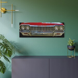 1960s Chevy Classic Car Metal Art Sign | Vintage Automotive Wall Decor, Retro Garage or Man Cave Art, Unique Gift for Car Enthusiasts