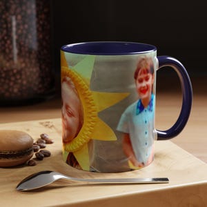 Vintage 1990s Sunflower Girl Coffee Mug | Sunshine Memories | Fun Gift for Friends | Accent Drinkw
