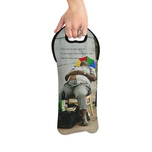 Street Preacher Taking a Nap Wine Tote Bag Stylish Wine Carrier for Picnics Wine Lover Gift Summer Celebration and Outdoor Event Essential