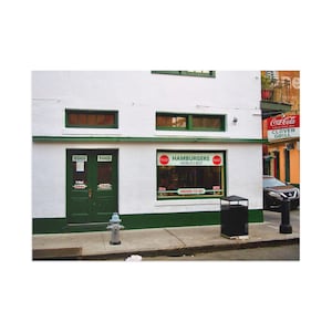 Charmantes cartes postales beaux-arts de la Nouvelle-Orléans avec enseigne hamburger vintage, cadeaux uniques et dynamiques pour les amateurs de cuisine, cartes postales à collectionner,