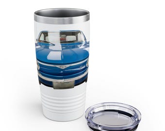 1969 Corvair Vintage Car Tumbler  20oz Ringneck Travel Mug, Retro Auto Drinkware, Classic Vehicle Gift for Car Enthusiasts & Road Trips
